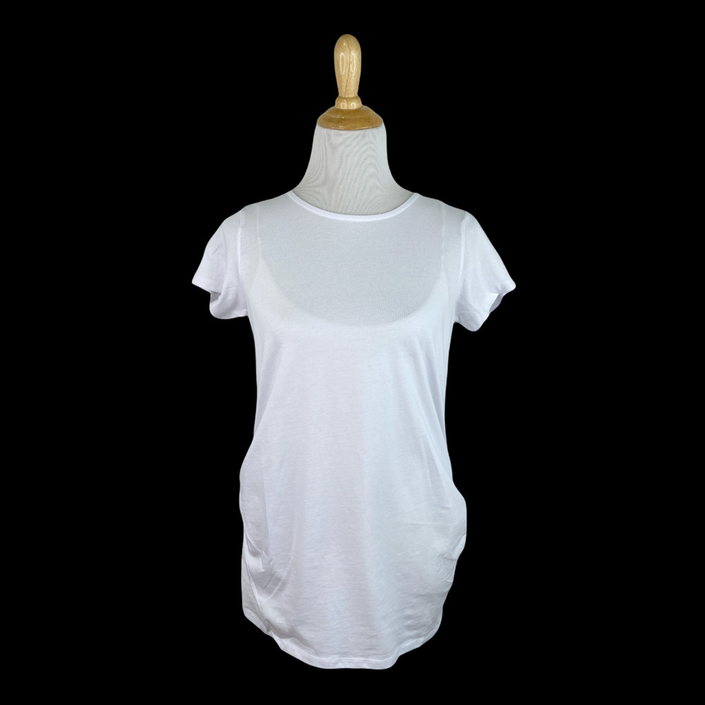 NEW New Look White Maternity Ruched T-Shirt Size 6